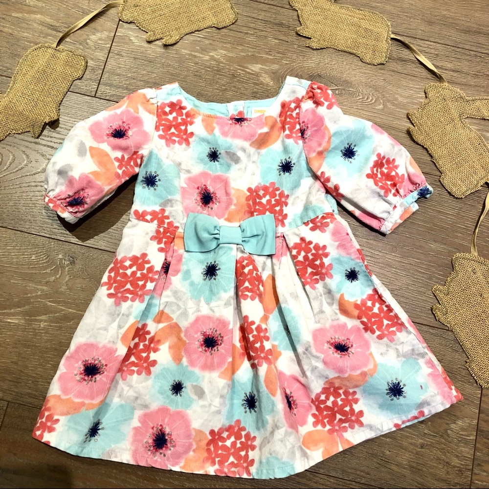 🐇 Gymboree Girls Pastel Floral Easter Dress Sz 18-24 Month EUC No wear